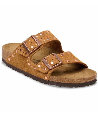 Birkenstock Παντόφλα Arizona BS Leather (Narrow), Rivet Leve Mink