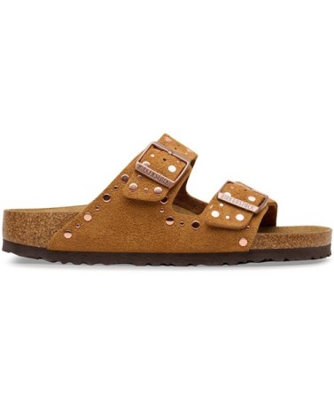 Birkenstock Παντόφλα Arizona BS Leather (Narrow), Rivet Leve Mink