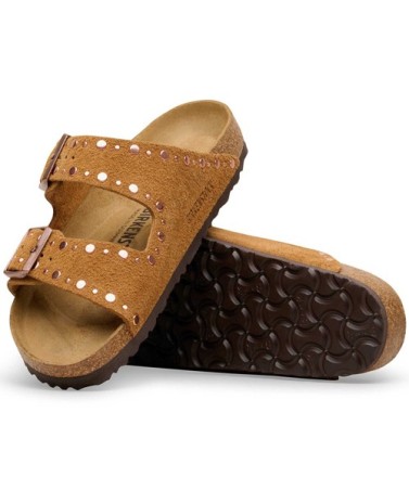 Birkenstock Παντόφλα Arizona BS Leather (Narrow), Rivet Leve Mink