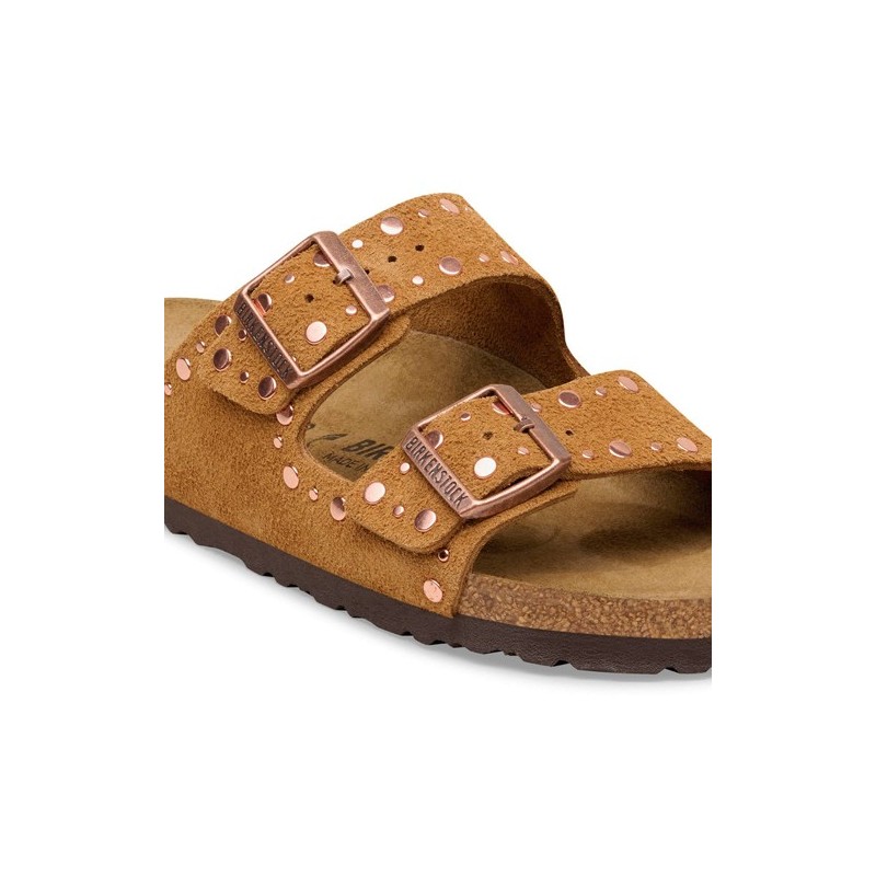 Birkenstock Παντόφλα Arizona BS Leather (Narrow), Rivet Leve Mink