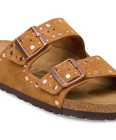 Birkenstock Παντόφλα Arizona BS Leather (Narrow), Rivet Leve Mink