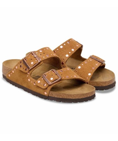 Birkenstock Παντόφλα Arizona BS Leather (Narrow), Rivet Leve Mink