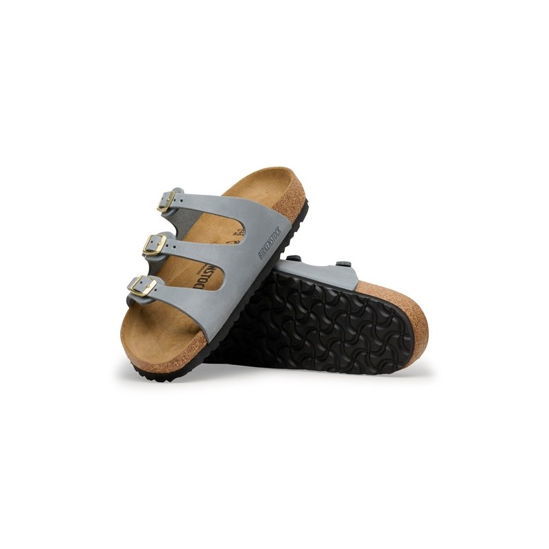 Birkenstock Παντόφλα Leather Florida (Narrow), Basalt Grey