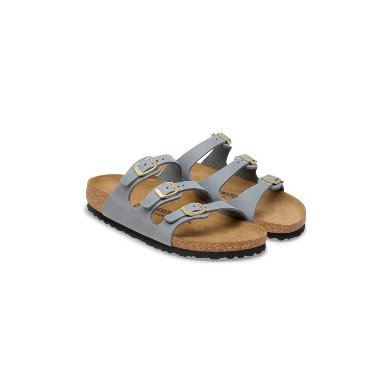 Birkenstock Παντόφλα Leather Florida (Narrow), Basalt Grey