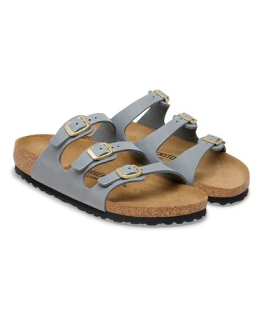 Birkenstock Παντόφλα Leather Florida (Narrow), Basalt Grey