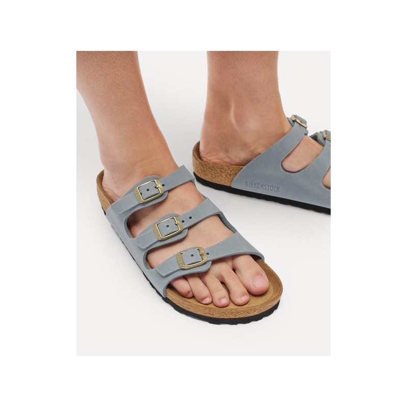 Birkenstock Παντόφλα Leather Florida (Narrow), Basalt Grey