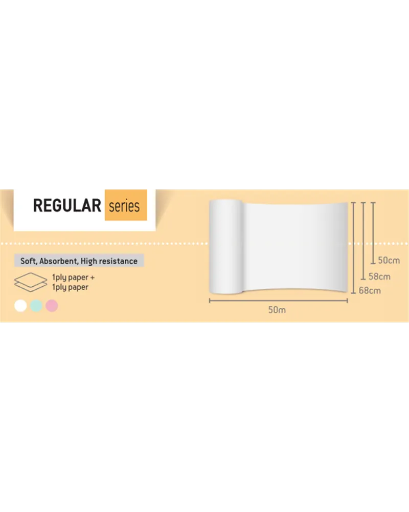 Soft Care Εξεταστικό Ρολό Χάρτινο Γκοφρέ Μονό - 60cm x 50m, Λευκό