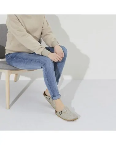Birkenstock Παντόφλα Boston BS Μπεζ (Narrow)