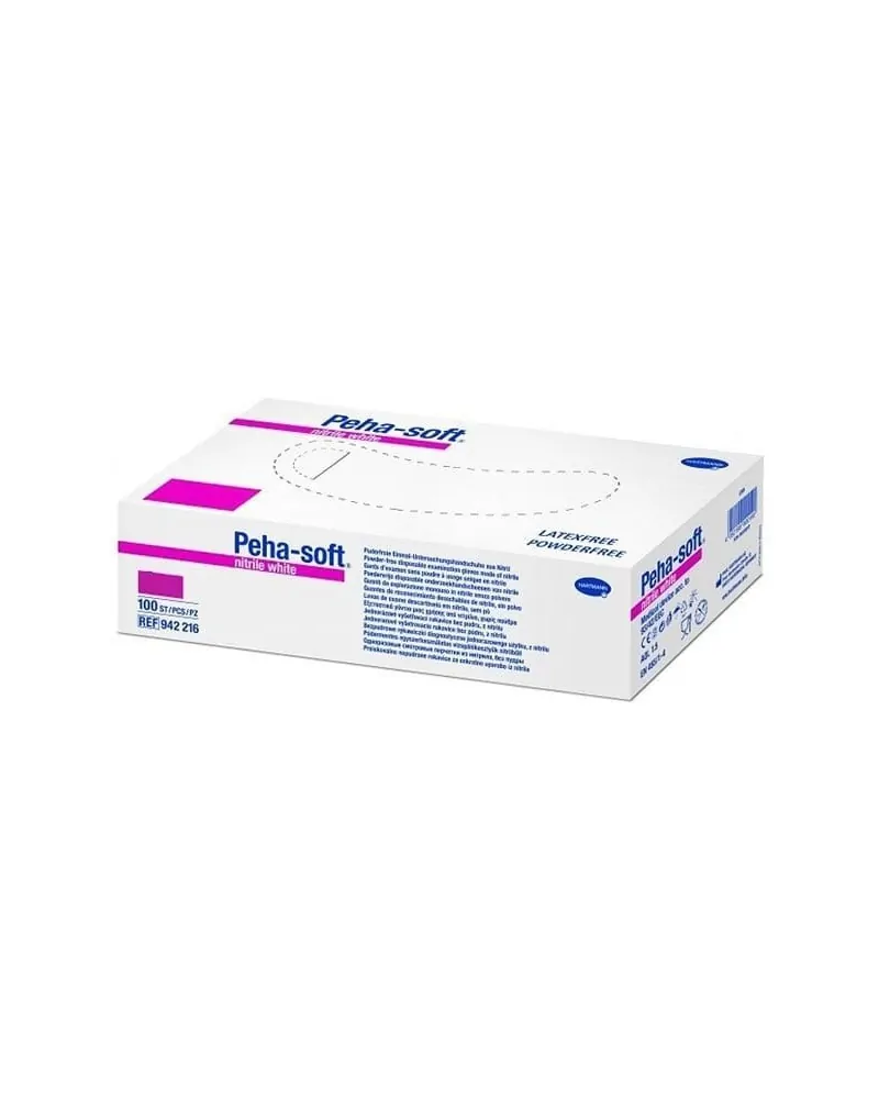 Hartmann Peha-soft Nitrile Γάντια Νιτριλίου μιας Χρήσης Χωρίς Πούδρα Λευκά, 100 τεμάχια