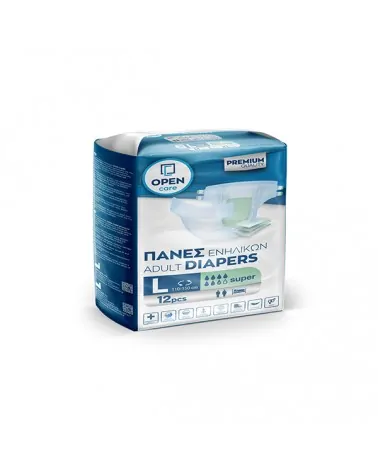 Open Care Πάνες Ενηλίκων Super, Large,12 τεμάχια