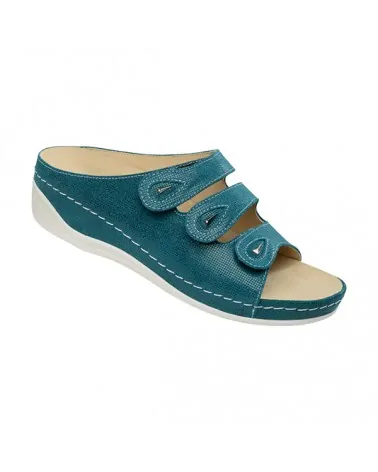 Παντόφλα Ortho Lady Shoes Embossed, Πετρόλ