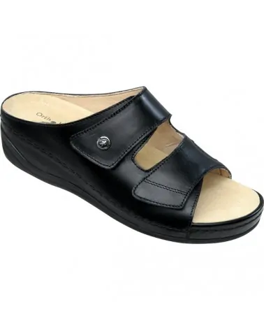 Schein Παντόφλες Ortho Lady Shoes Hook and Loop Nappa, Μαύρο