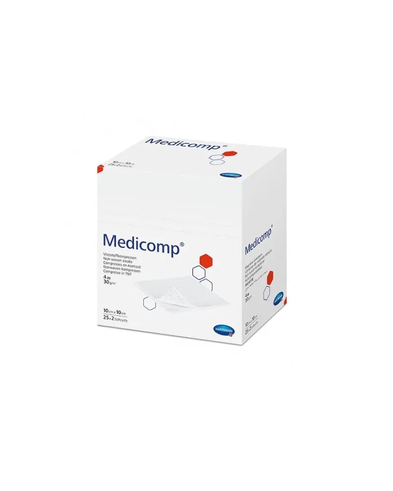 Hartmann Medicomp - Αποστειρωμένο Επίθεμα φλις 10 x 10 Non Woven - 4πλό - 25 x 2 ΤΕΜ