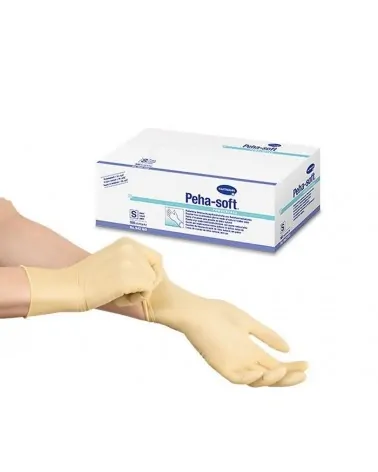 Hartmann Peha-soft Γάντια μιας Χρήσης Latex χωρίς Πούδρα από Φυσικό Καουτσούκ, 100 τεμάχια